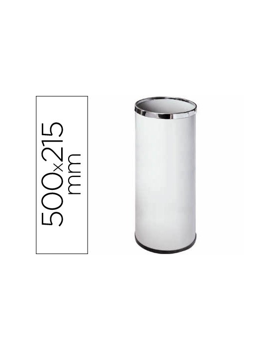 Paraguero metalico 301 blanco aros cromados 50x21,5 cm