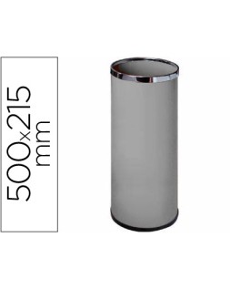 Paraguero metalico 301 gris aros cromado 50x21,5 cm