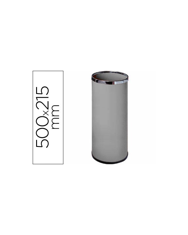 Paraguero metalico 301 gris aros cromado 50x21,5 cm