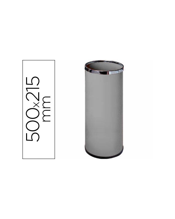 Paraguero metalico 301 gris aros cromado 50x21,5 cm
