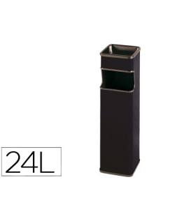 Cenicero papelera cuadrado 403 negro metalico 66x19x19 cm