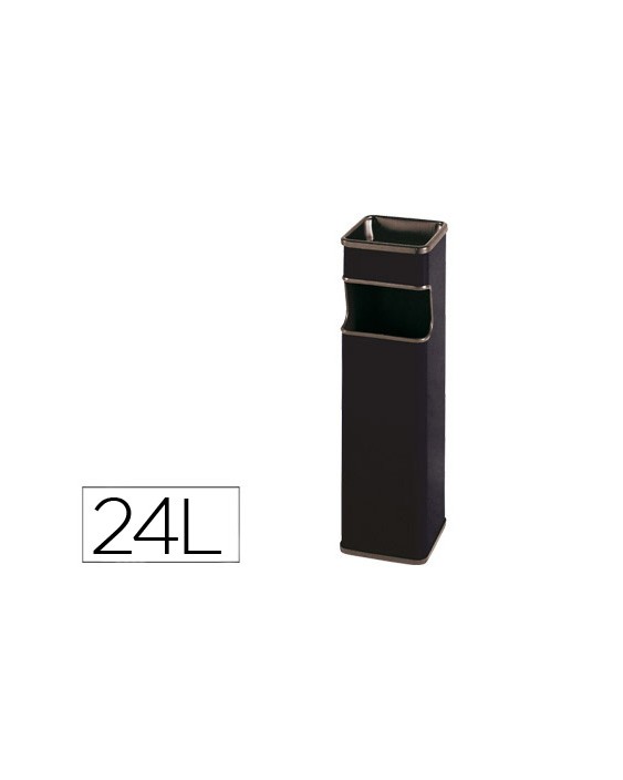 Cenicero papelera cuadrado 403 negro metalico 66x19x19 cm