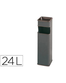 Cenicero papelera cuadrado 403 gris metalico 66x19x19 cm