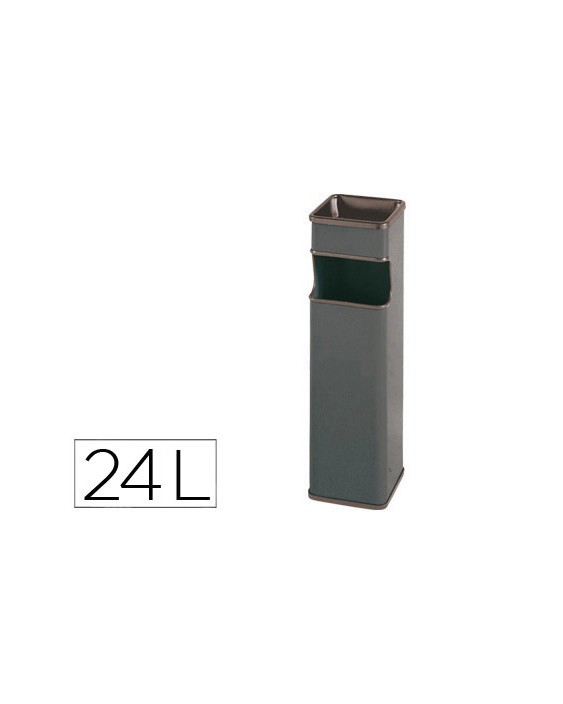 Cenicero papelera cuadrado 403 gris metalico 66x19x19 cm