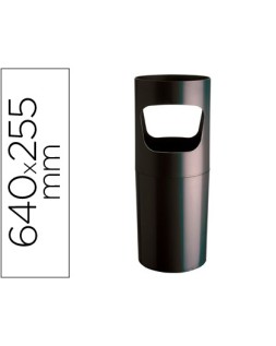 Paraguero plastico archivo 2000 reciclado color negro 255 mm diametro x 640 mm