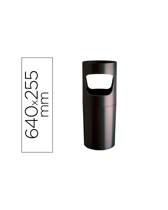 Paraguero plastico archivo 2000 reciclado color negro 255 mm diametro x 640 mm