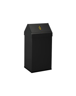 Papelera metalica basculante ganchos interiores aro inferior pvc ancho 32cm alto 65cm fondo 25cm capacidad 41l
