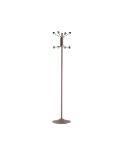 Perchero metalico pie 8 colgadores color gris 177x38 cm