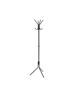 Perchero metalico q-connect negro 8 colgadores 173x51 cm