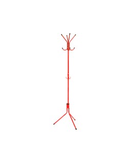 Perchero metalico q-connect rojo 8 colgadores 173x51 cm