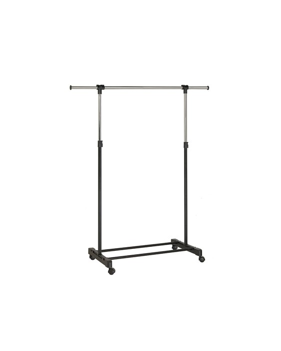 Perchero unilux extensible con 4 ruedas giratorias ajustable altura negro/cromado 80/150 x