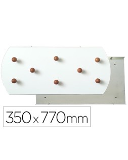 Perchero sie pared blanco 8 colgadores madera haya 350x770 mm