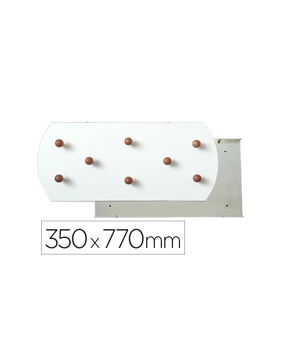 Perchero sie pared blanco 8 colgadores madera haya 350x770 mm