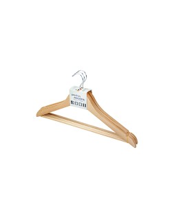 Percha kerkom madera natural barnizada pack de 3 unidades