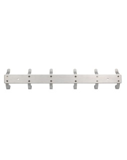 Perchero liderpapel pared metalico 6 colgadores color plata mate 430x88x55 mm
