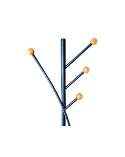 Perchero metalico maullaura 4 colgadores madera color negro 370x1800x385 mm