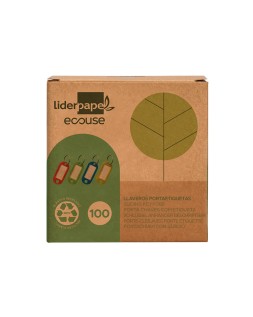 Llavero portaetiquetas liderpapel ecouse fabricado en plastico reciclado caja de 100 unidades