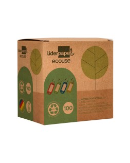 Llavero portaetiquetas liderpapel ecouse fabricado en plastico reciclado caja de 100 unidades