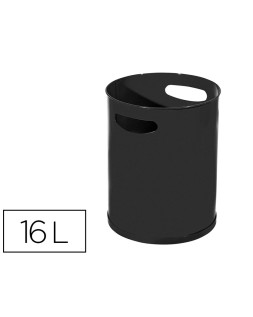 Papelera metalica con asas 111 negra 30x25 cm