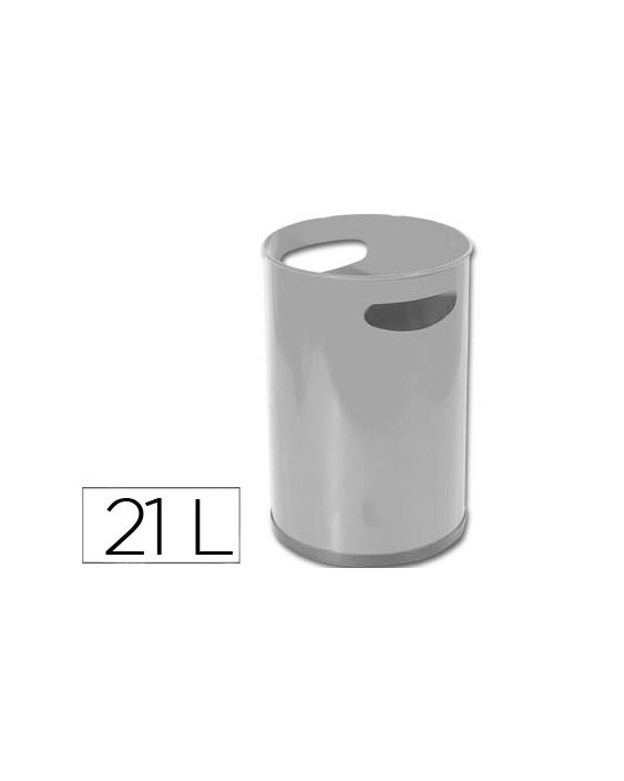 Papelera metalica con asas 101 gris 32x21 cm