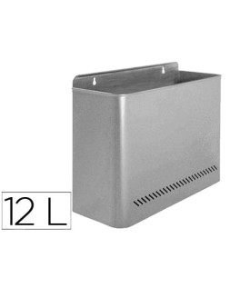 Papelera metalica de pared gris 285x125x325 mm