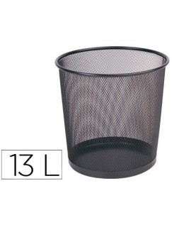 Papelera metalica q-connect rejilla negra 265x285 mm