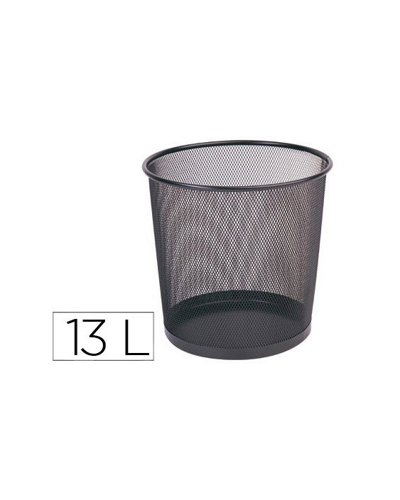 Papelera metalica q-connect rejilla negra 265x285 mm