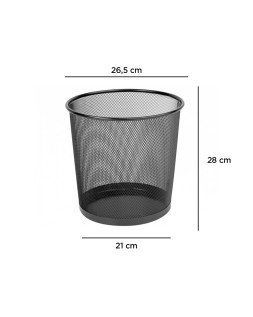 Papelera metalica q-connect rejilla negra 265x285 mm