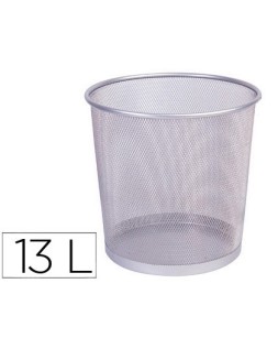 Papelera metalica q-connect rejilla plata 265x285 mm