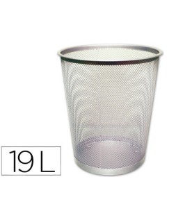 Papelera metalica q-connect gris rejilla 295x345mm