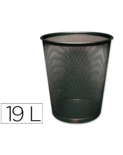 Papelera metalica q-connect negra rejilla 295x345mm