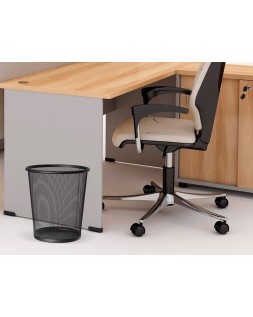 Papelera metalica q-connect negra rejilla 295x345mm