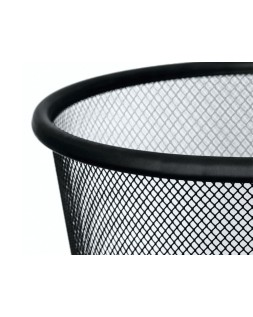 Papelera metalica q-connect negra rejilla 295x345mm