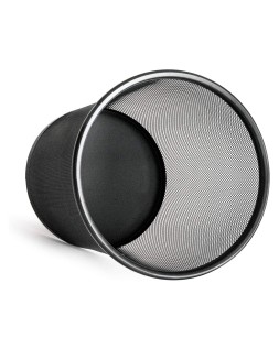 Papelera metalica q-connect negra rejilla 295x345mm