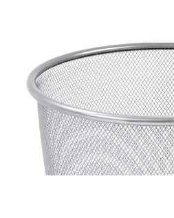 Papelera metalica q-connect rejilla gris 190x260x235 mm