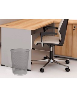 Papelera metalica q-connect rejilla gris 190x260x235 mm