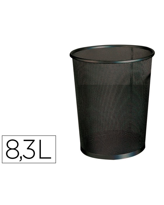 Papelera metalica q-connect rejilla negra 190x260x235 mm