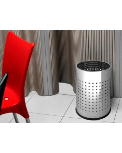 Papelera metalica q-connect perforada cromada 250x325 mm