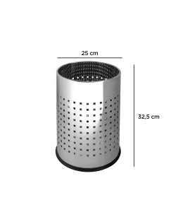 Papelera metalica q-connect perforada cromada 250x325 mm