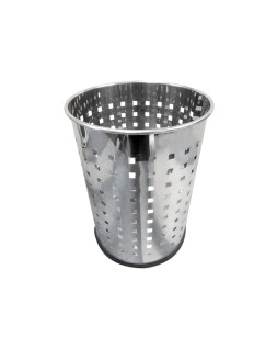 Papelera metalica q-connect perforada cromada 250x325 mm
