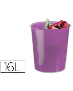 Papelera plastico archivo 2000 violeta translucido 16 litros 290x310 mm