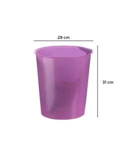 Papelera plastico archivo 2000 violeta translucido 16 litros 290x310 mm