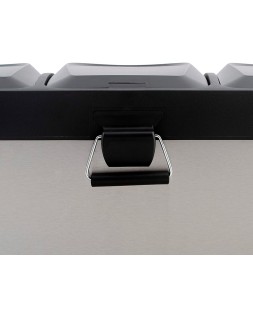 Papelera contenedor q-connect metalica con tapadera de plastico y pedal 3 depositos 45l 605x340x485 mm