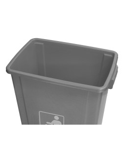 Papelera contenedor q-connect plastico con tapa de balancin 40 litros gris 410x280x610 mm