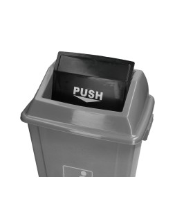 Papelera contenedor q-connect plastico con tapa de balancin 20 litros gris 340x240x450 mm