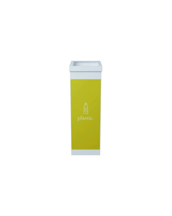 Contenedor papelera reciclaje paperflow con tapa poliestireno para plasticos 60 l 76x36,3x26,3 cm