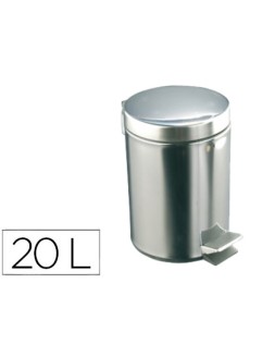Papelera con pedal acero inoxidable brillo 20 l 435x295x350 mm