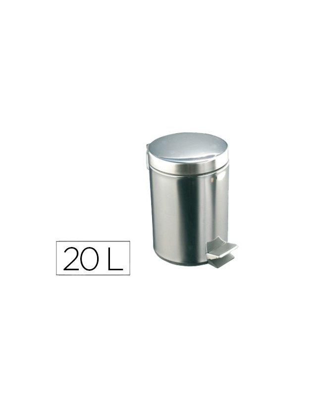 Papelera con pedal acero inoxidable brillo 20 l 435x295x350 mm
