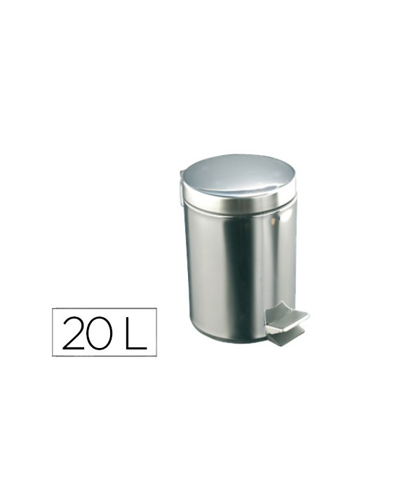 Papelera con pedal acero inoxidable brillo 20 l 435x295x350 mm