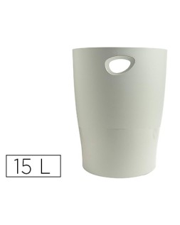Papelera plastico exacompta ecoblack gris 15 litros